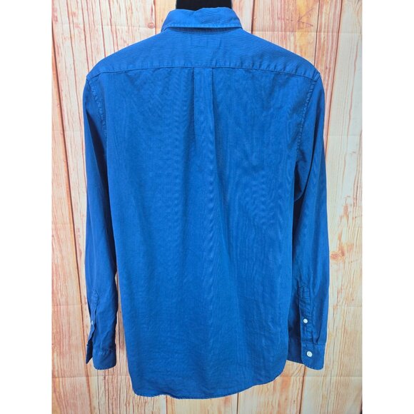 Vineyard Vines Slim Fit Tucker Blue Silk Blend Shirt Medium - Picture 2 of 7